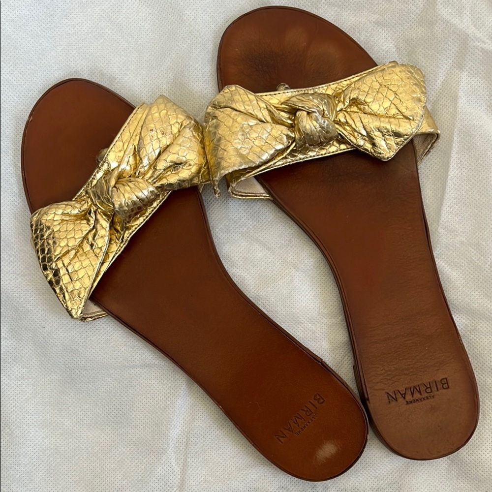 Birman Sandals with Gold Metallic Bow
